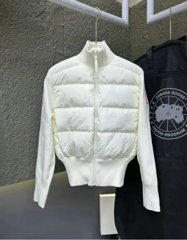 QUILTED PANEL ZIP KNIT JACKET