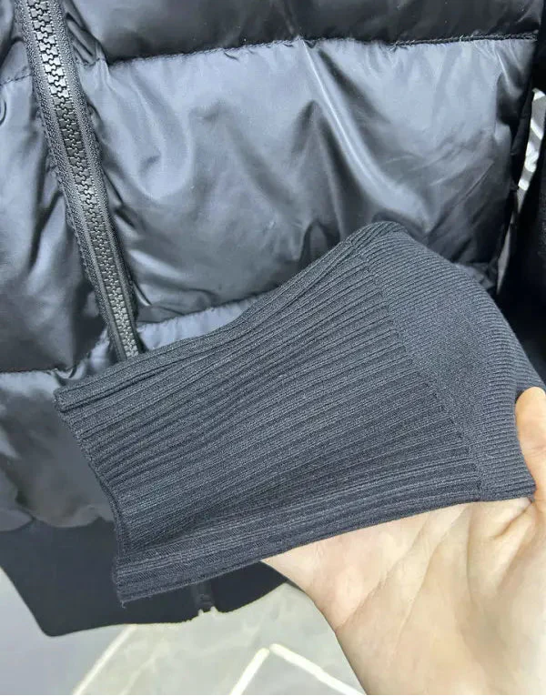 QUILTED PANEL ZIP KNIT JACKET