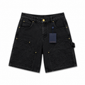 EMBOSSED MONOGRAM DENIM SHORTS