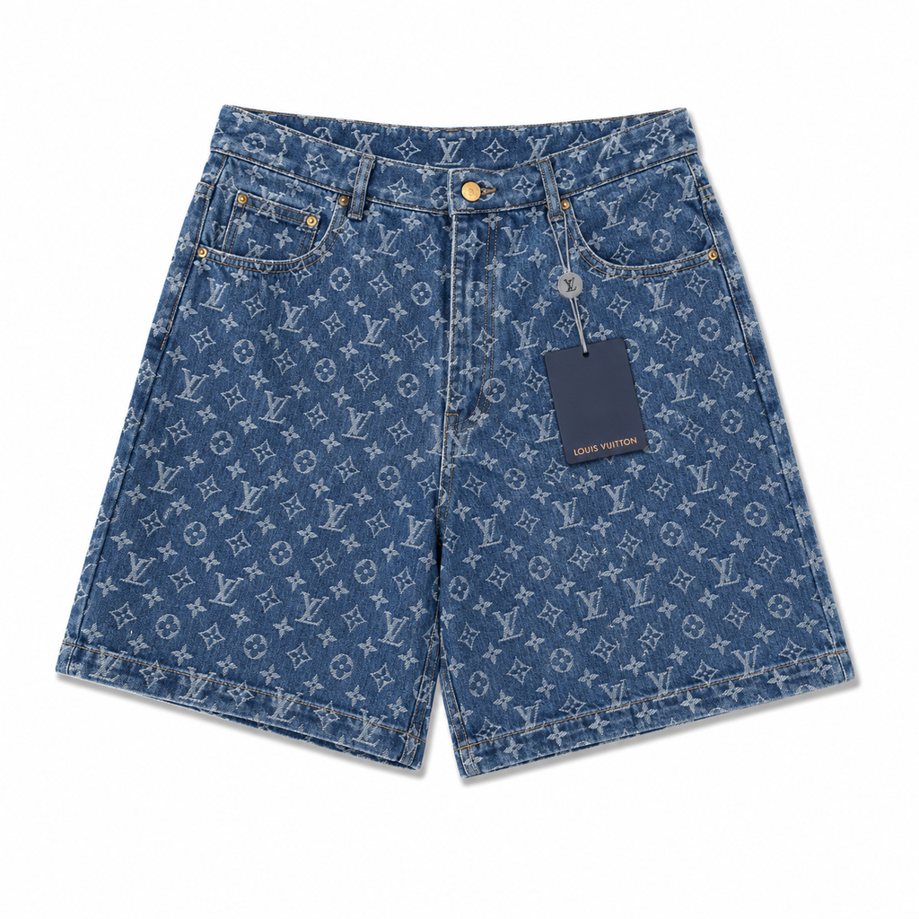 MONOGRAM DENIM SHORTS