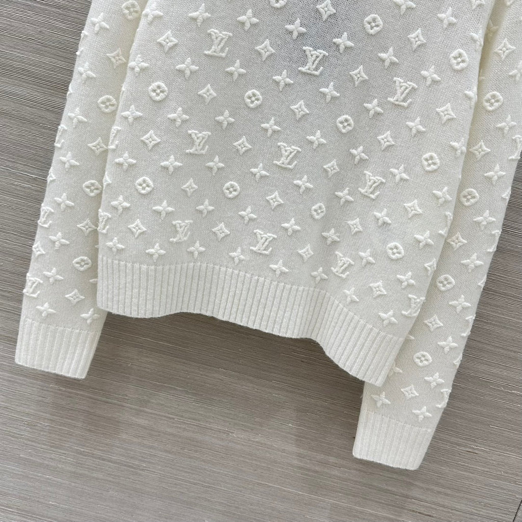 EMBOSSED KNIT SWEATER