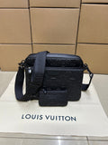 EMBOSSED LEATHER CROSSBODY BAG SET