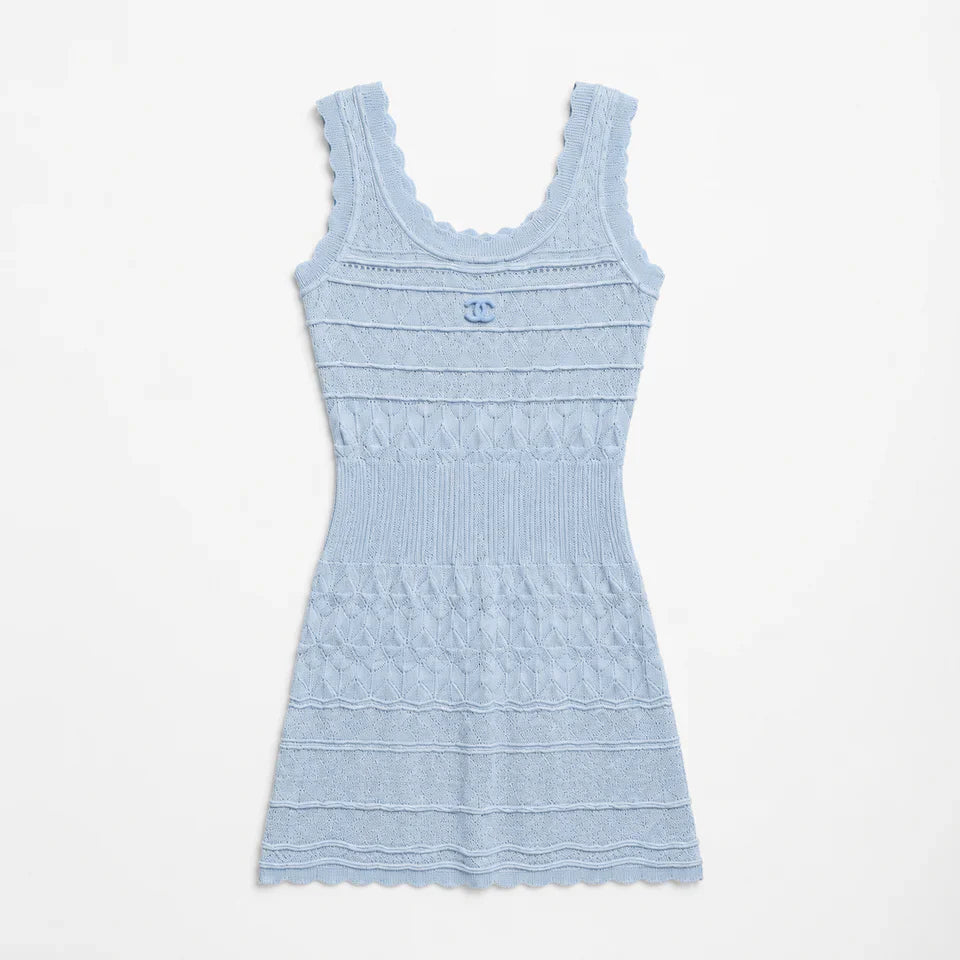 BABY BLUE KNIT MINI DRESS