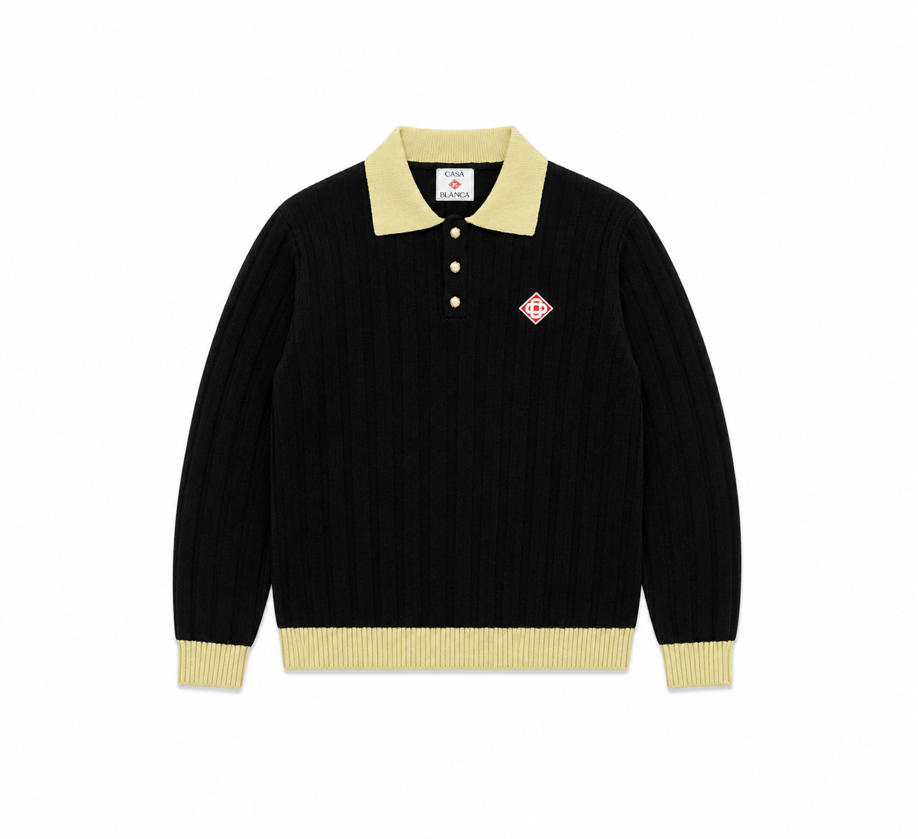 RIBBED COLLAR KNIT SWEATER
