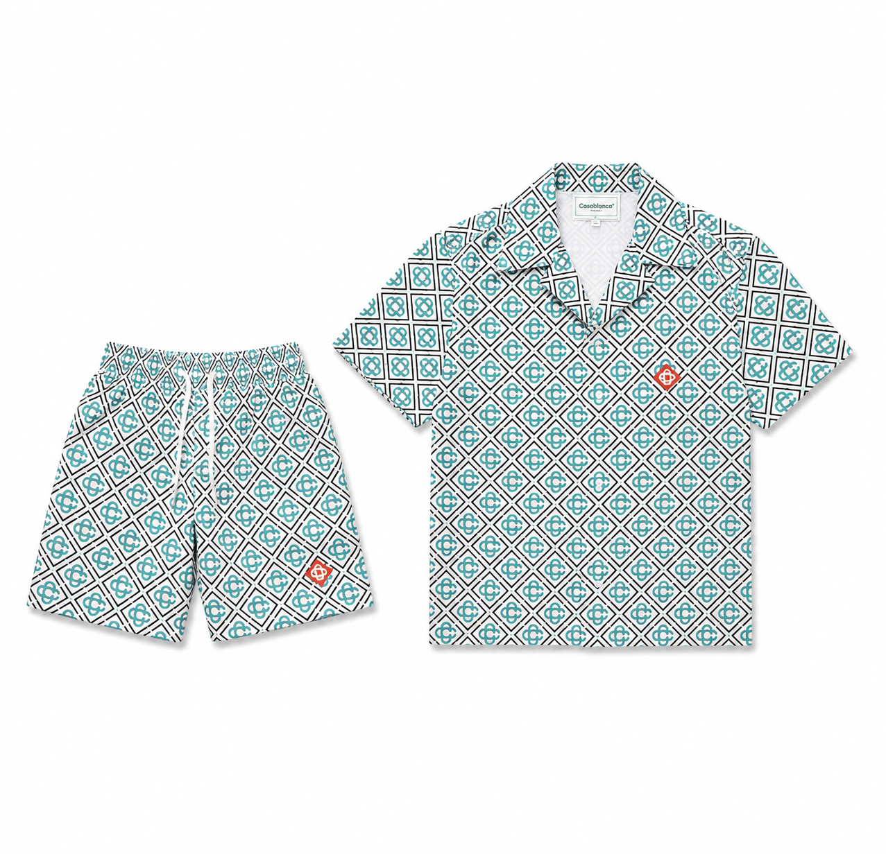 GEOMETRIC RESORT SHIRT SET