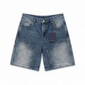 MONOGRAM PANEL DENIM SHORTS