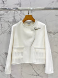 ASYMMETRIC WOOL-BLEND CROPPED JACKET