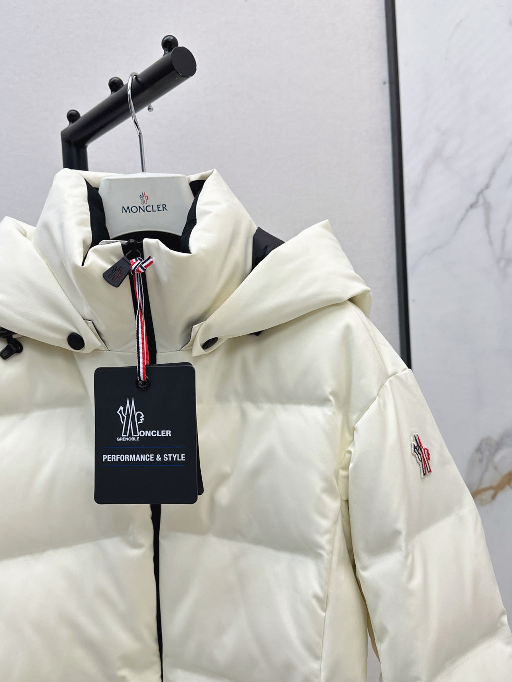 BELTED HOODED QUILTED PUFFER JACKET