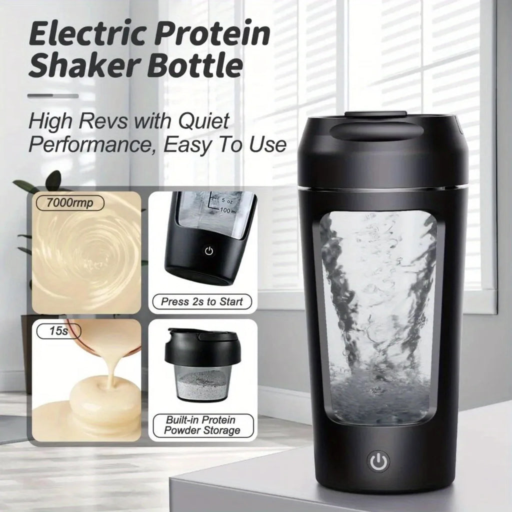 LuxShake Pro electric protein shaker bottle in use